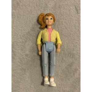 Playskool Dollhouse Brunette Ponytail Teen Girl Doll Jeans Yellow Jacket